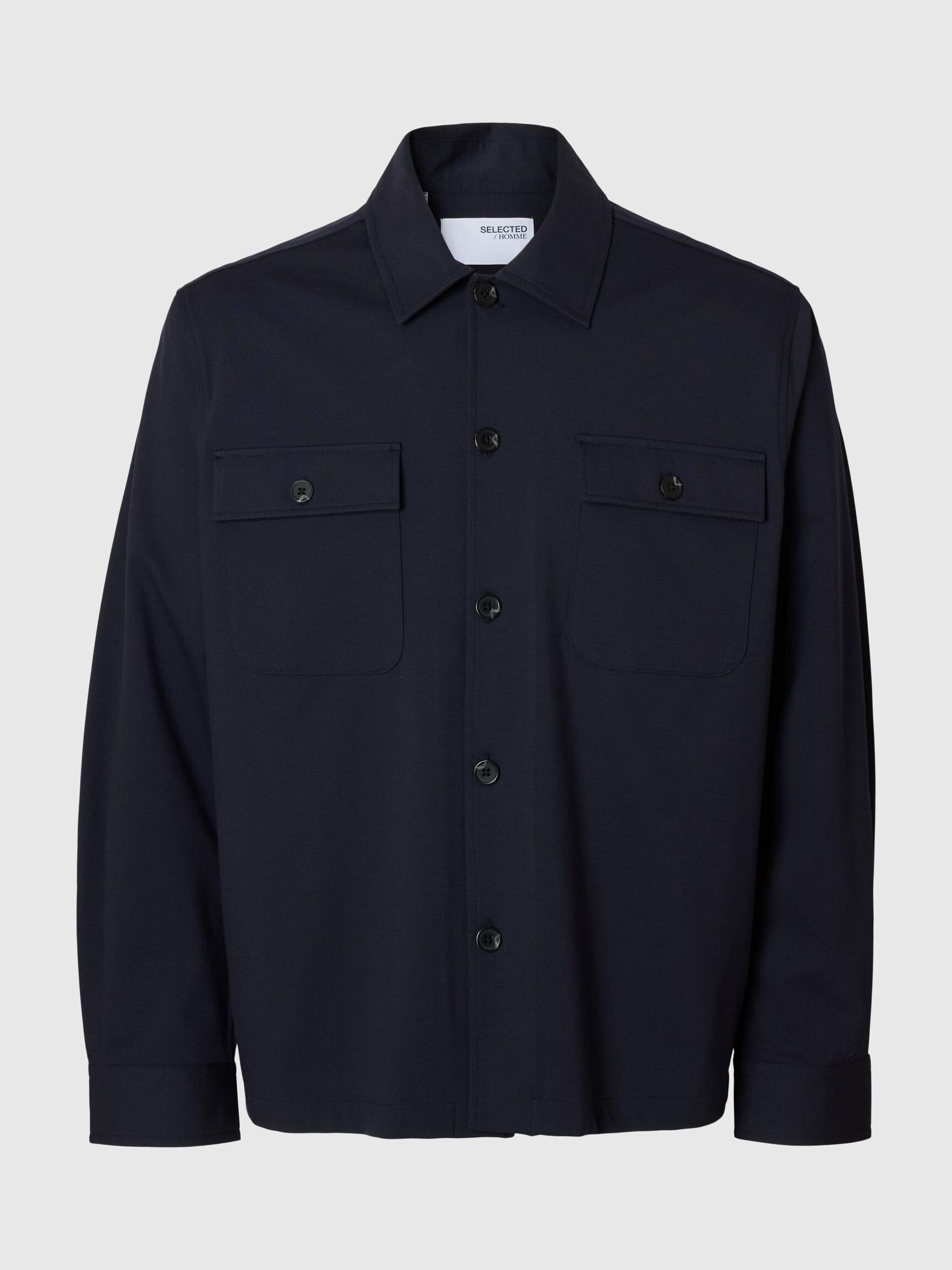 LANGE MOUWEN OVERSHIRT, Dark Sapphire, highres