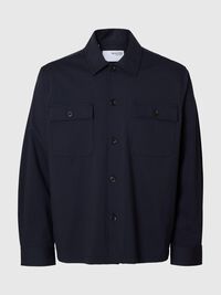 LANGE MOUWEN OVERSHIRT, Dark Sapphire, highres