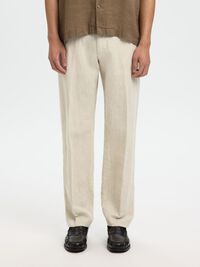 196 STRAIGHT FIT HOSE AUS LEINENGEMISCH, Pure Cashmere, highres