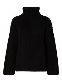 OVERSIZE GROBSTRICKPULLOVER, Black, highres