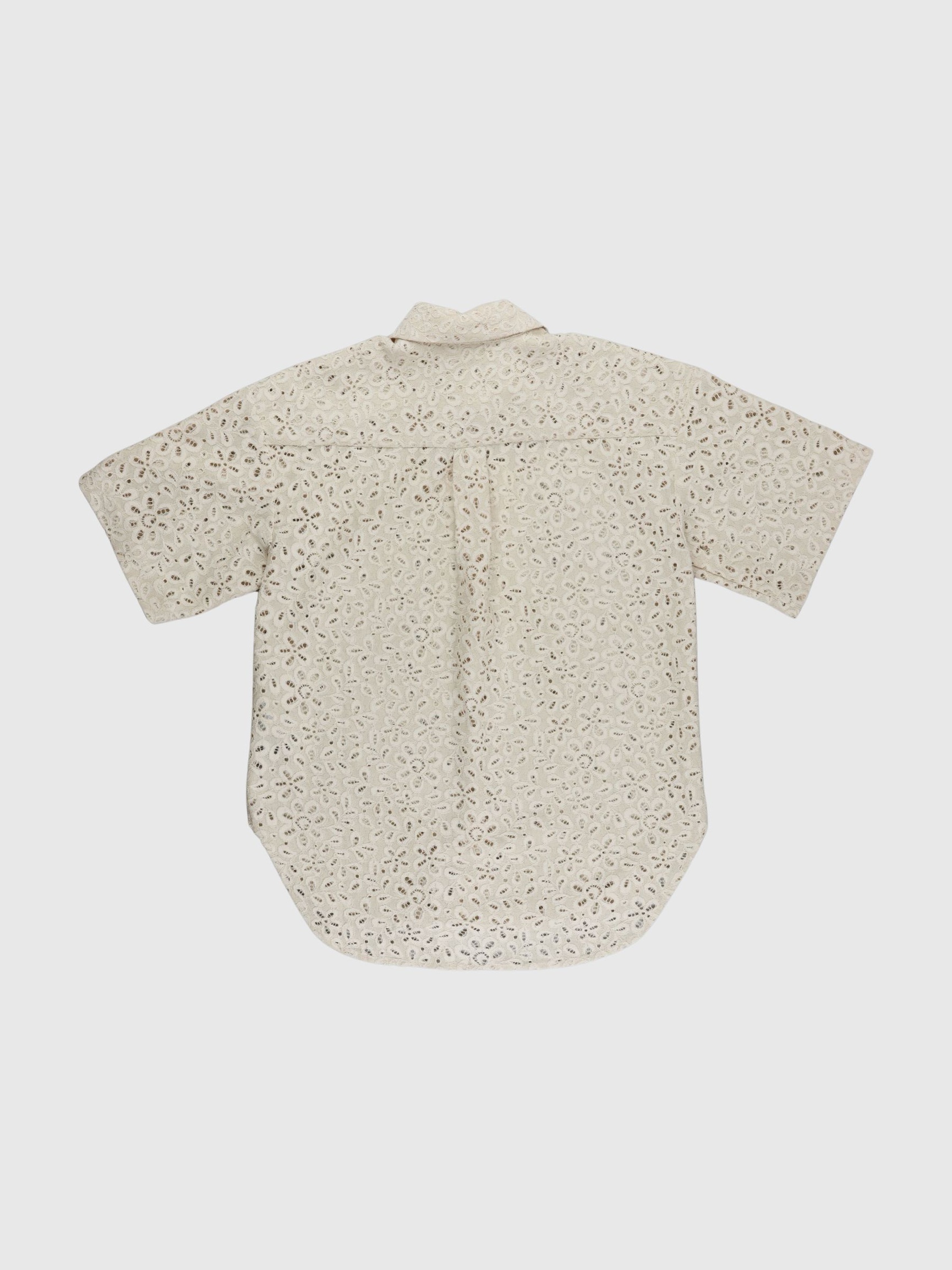 OVERSIZED LACE SHIRT, Sandshell, highres