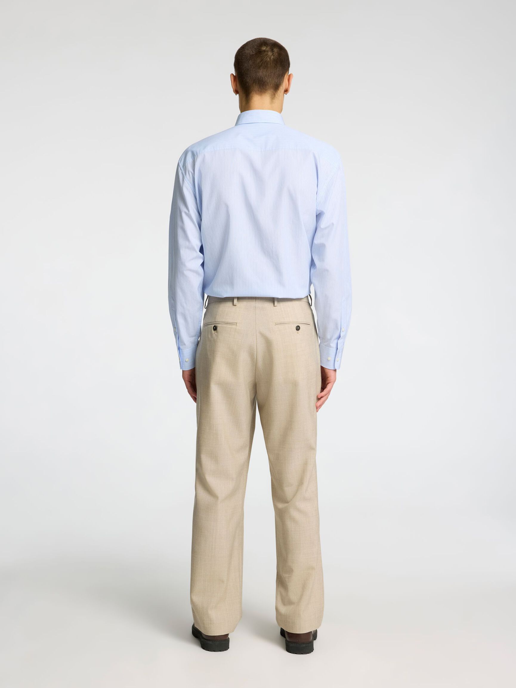 100% WOOL SUIT TROUSERS, Egret, highres