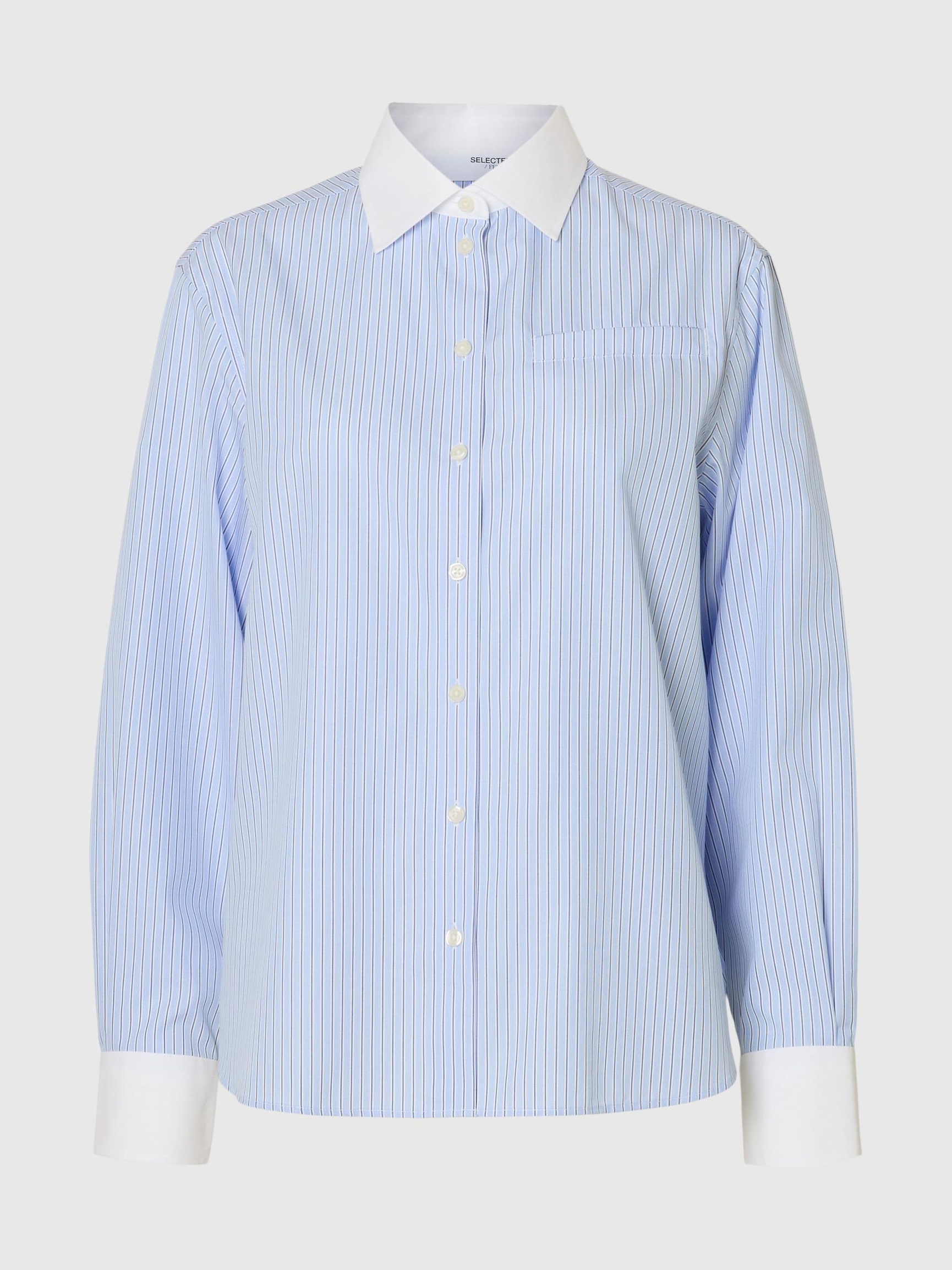 RELAXED FIT KATOEN OVERHEMD, Cashmere Blue, highres