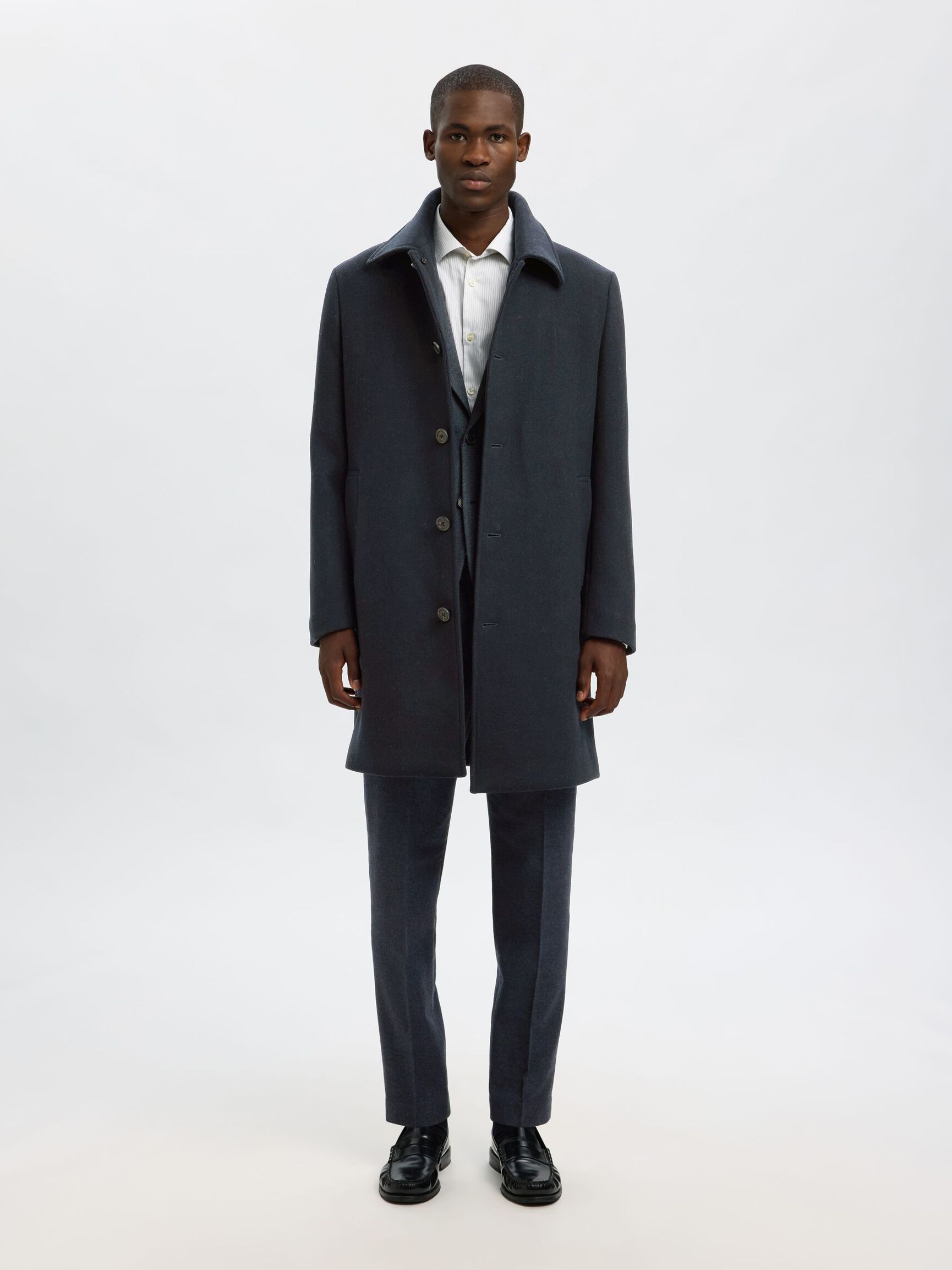 CHECKED WOOL BLEND SUIT TROUSERS, Dark Sapphire, highres