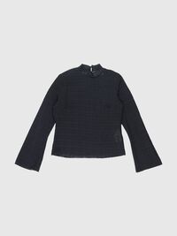 SMOCK DETAILED TOP, Black, highres