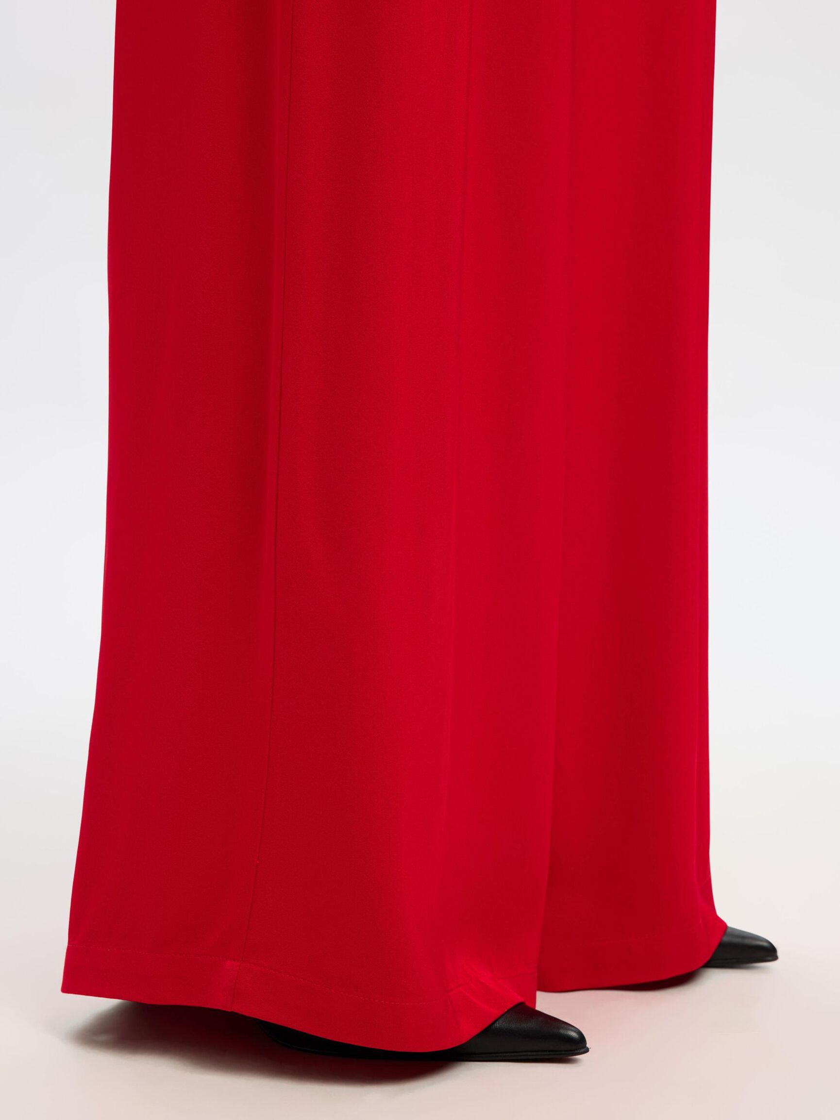 VISCOSE WIDE-LEG TROUSERS, Equestrian Red, highres