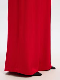 VISCOSE WIDE-LEG TROUSERS, Equestrian Red, highres
