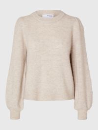 WOOL BLEND KNITTED JUMPER, Birch, highres
