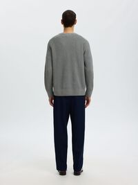 KATOENEN GEBREIDE TRUI, Medium Grey Melange, highres