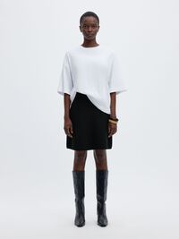VISCOSE BLEND MINI SKIRT, Black, highres