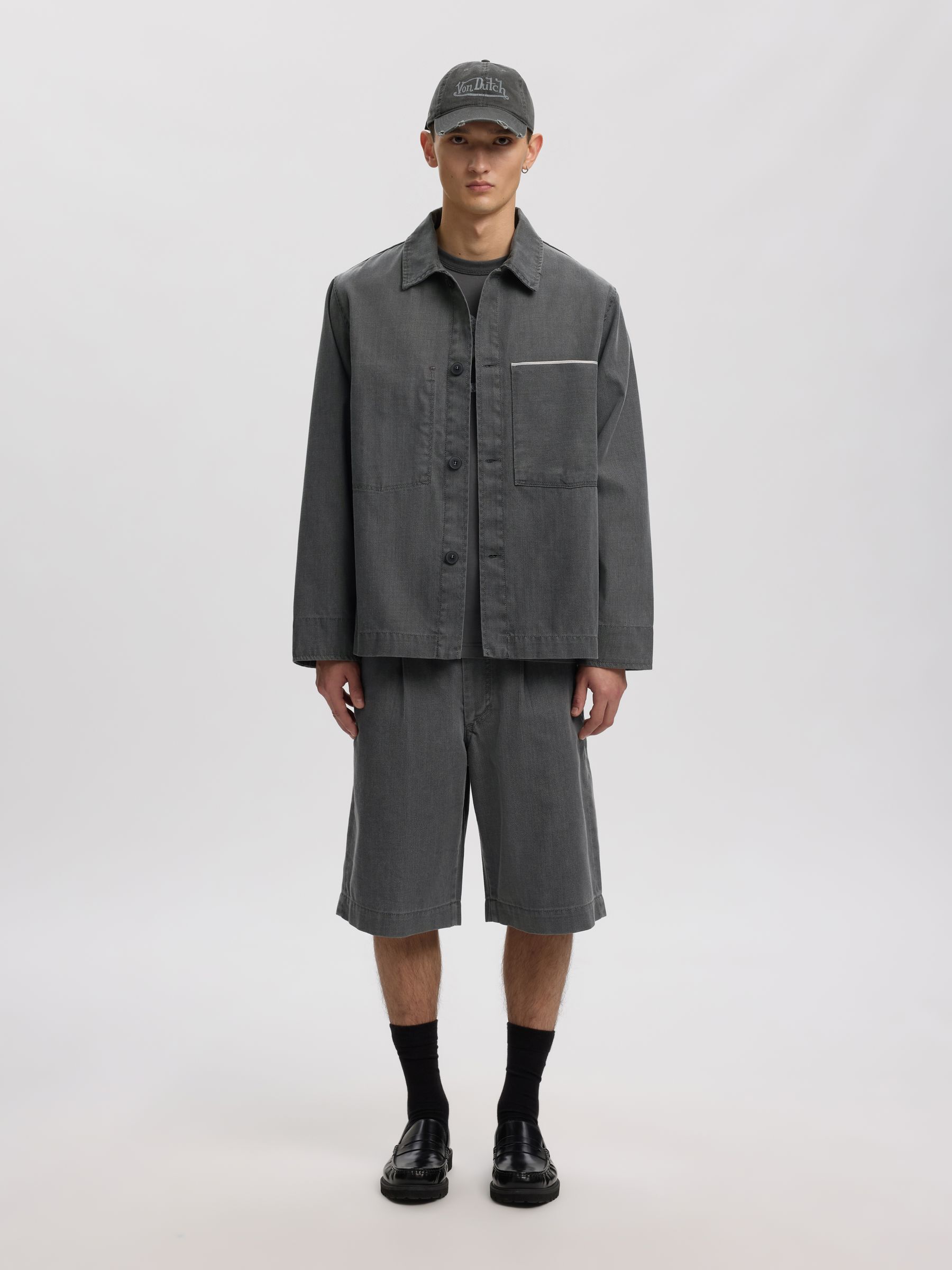 SELVEDGE DENIM SHORTS, Light Grey Denim, highres