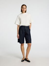 DENIM BERMUDA SHORTS, Dark Blue Denim, highres