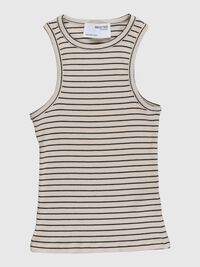 STRIPED TANK TOP, Sandshell, highres