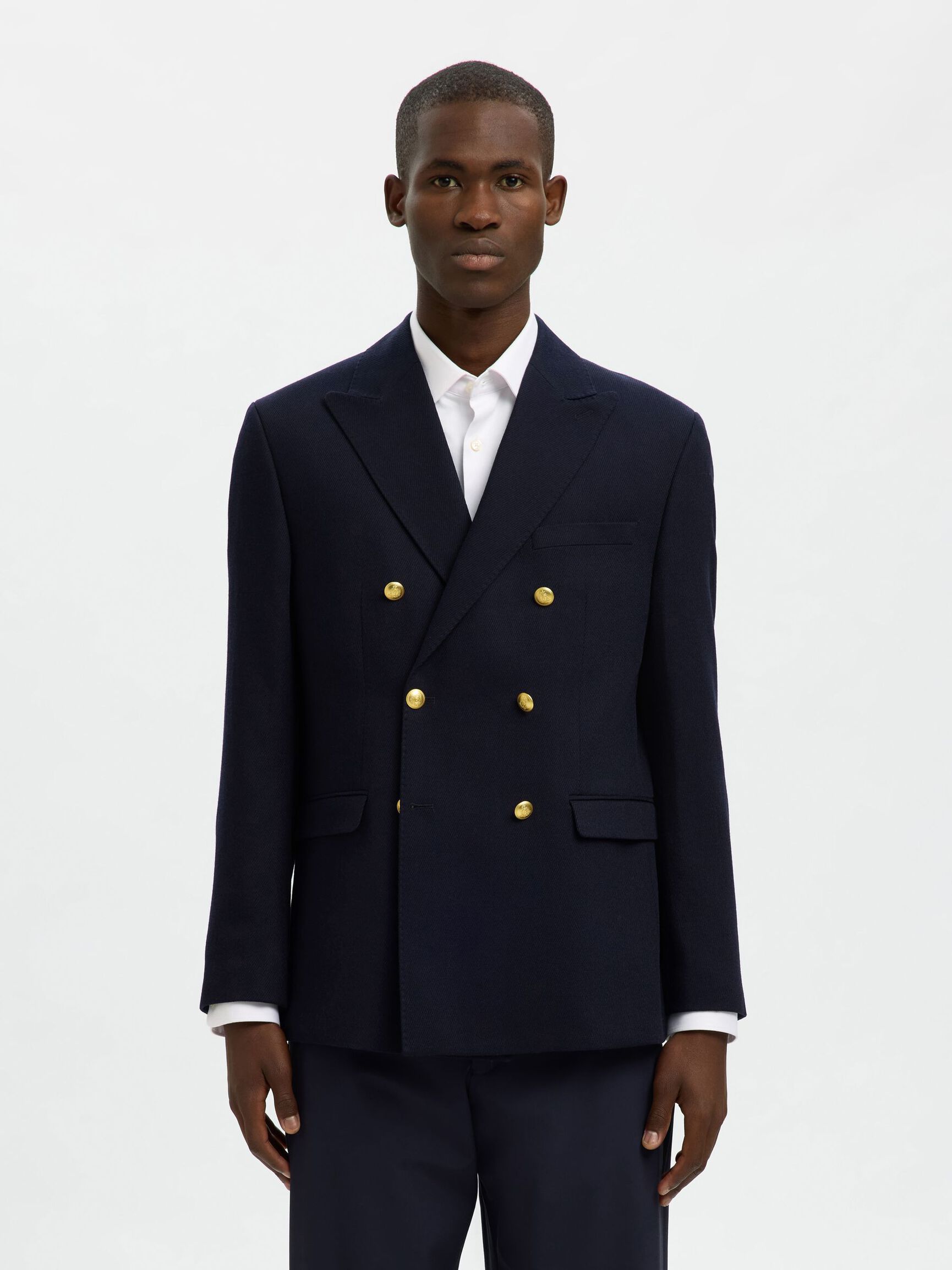 WOLL ZWEIREIHIGER BLAZER, Dark Navy, highres