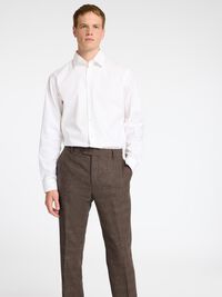 CHECKED WOOL BLEND SUIT TROUSERS, Brownie, highres