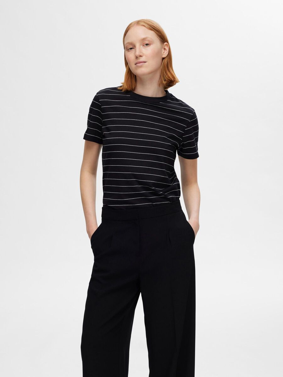 Selected GESTREEPT KATOEN T-SHIRT, Black, highres - 16097179_Black_1170385_003.jpg