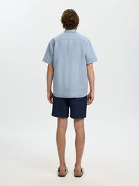 REGULAR FIT LINEN-BLEND SHIRT, Dusty Blue, highres