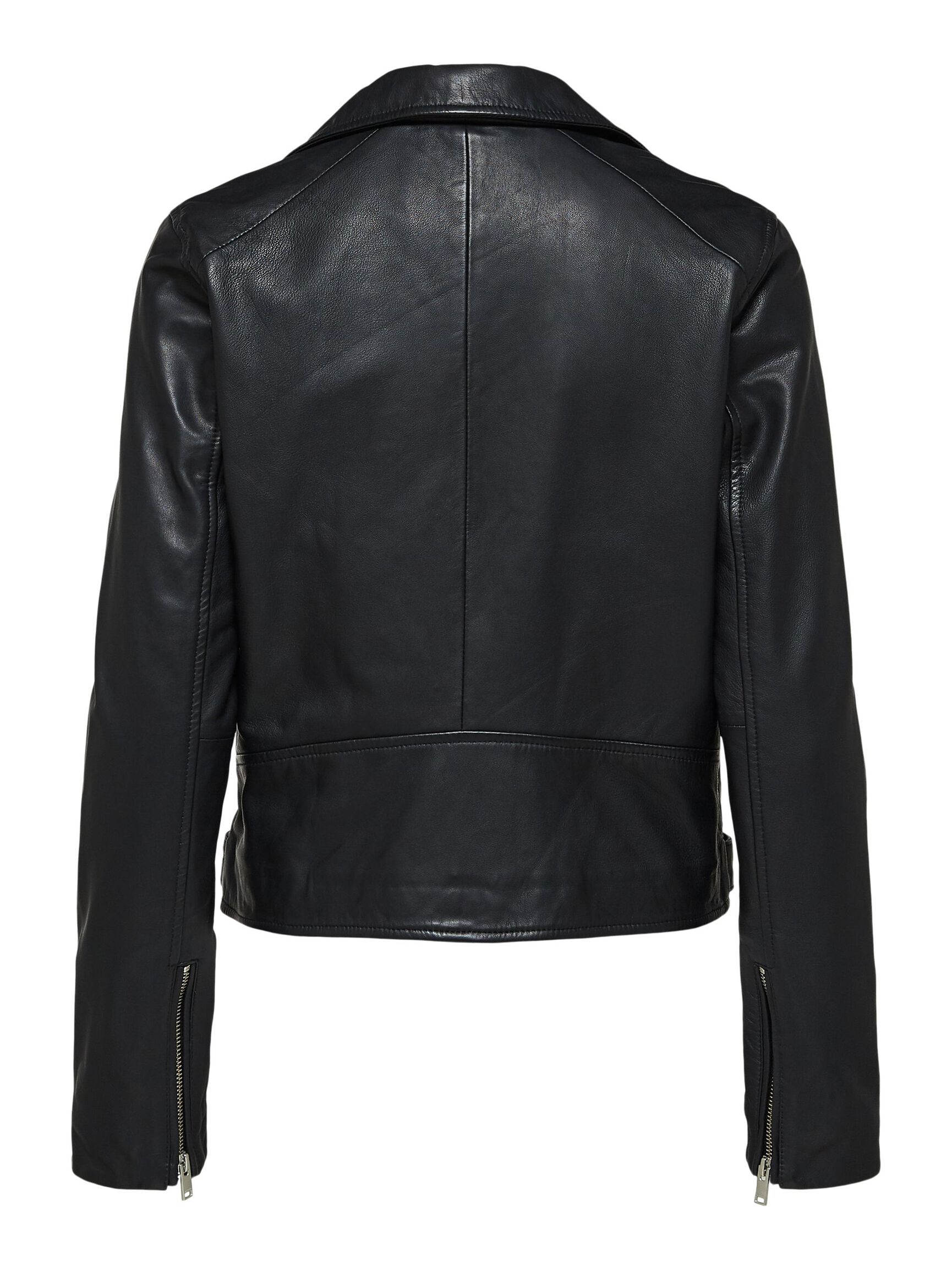 CLASSIC LEATHER JACKET, Black, highres