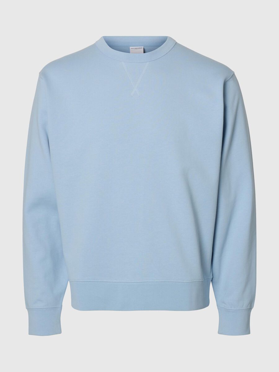 Selected 100% COTTON SWEATSHIRT, Cashmere Blue, highres - 16099829_CashmereBlue_001.jpg