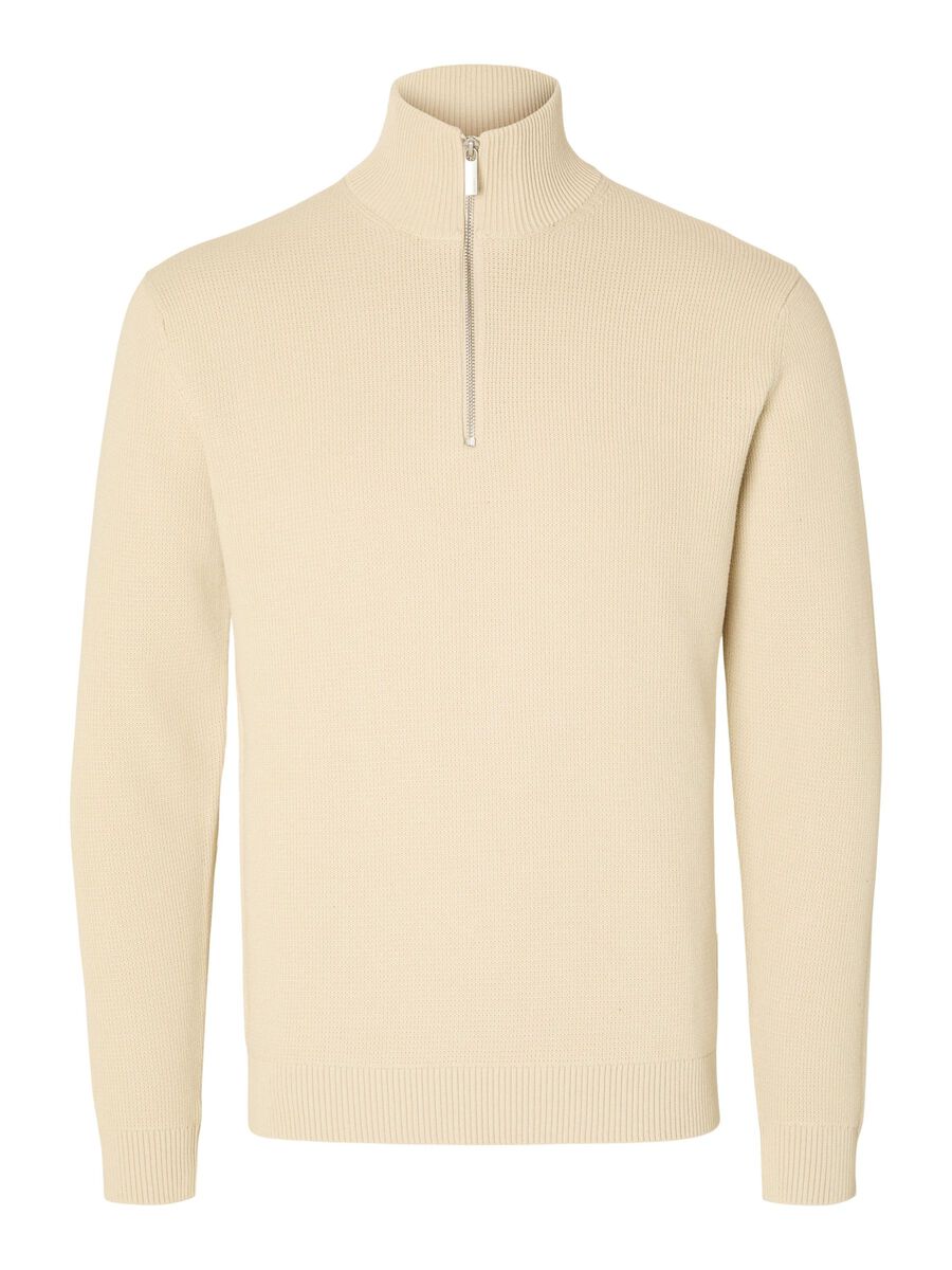Selected HALF-ZIP PULLOVER, Oatmeal, highres - 16092601_Oatmeal_001.jpg