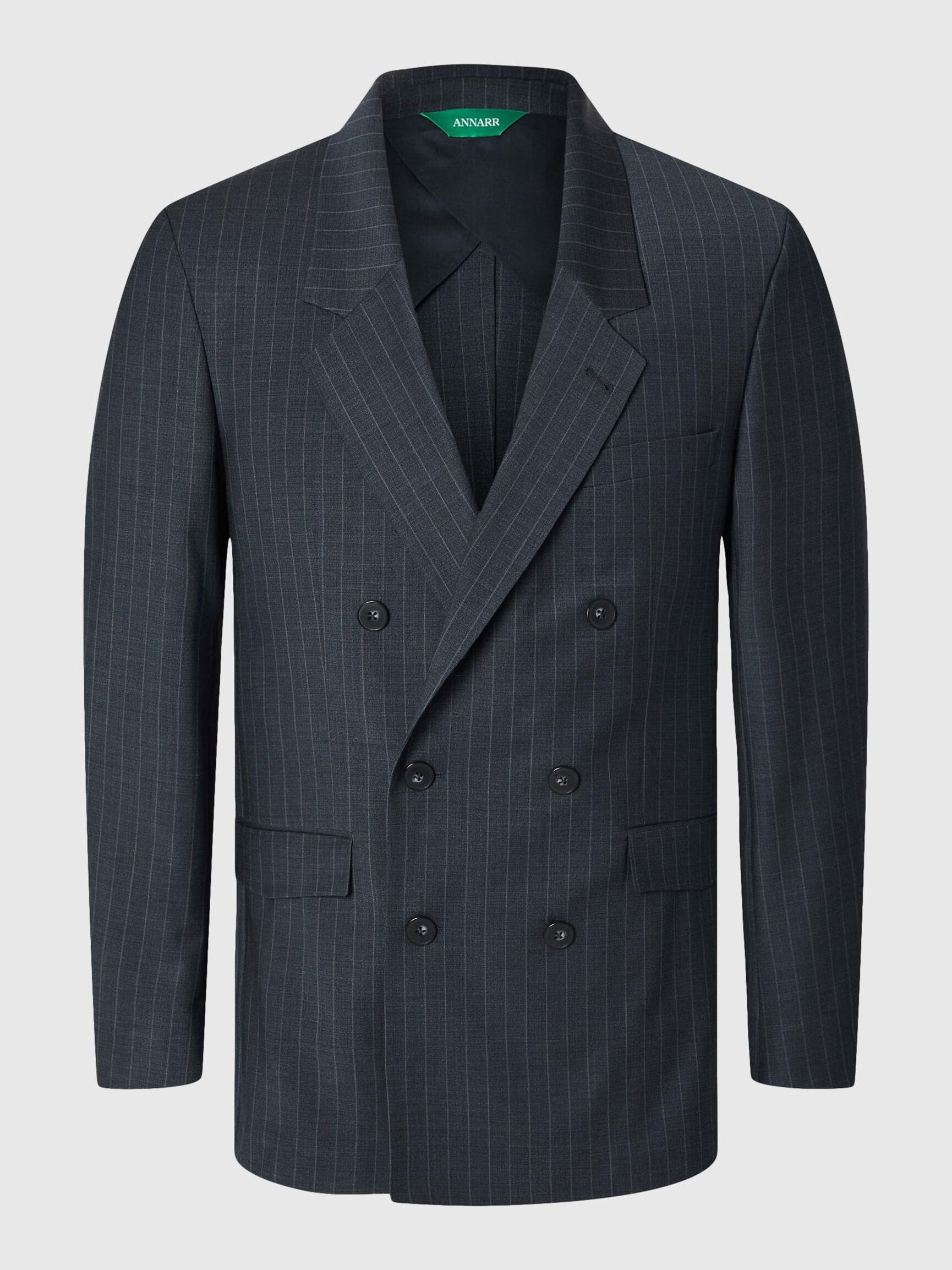 RELAXED FIT DOUBLE-BREASTED BLAZER, Dark Navy, highres