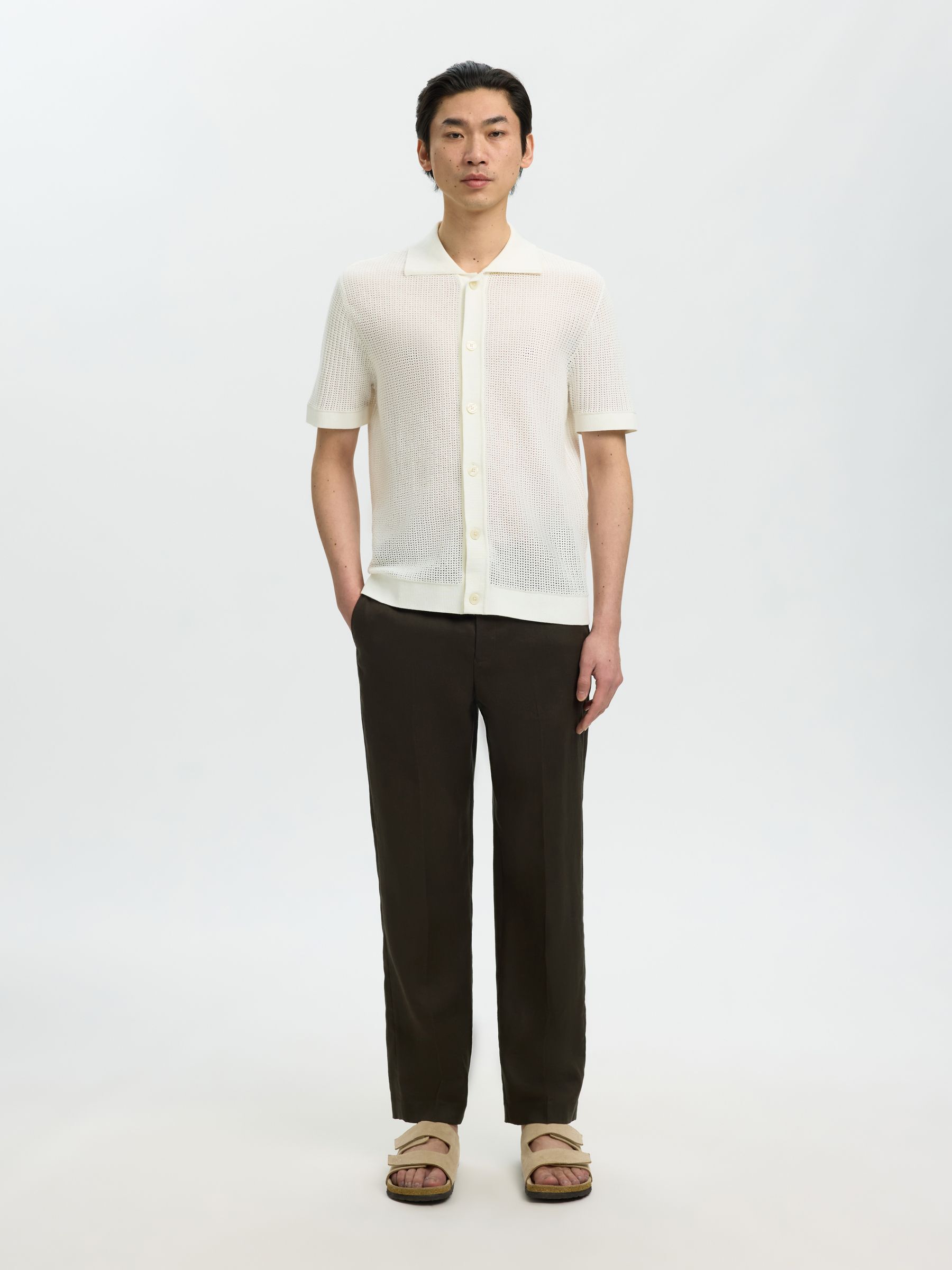 MANGAS CORTAS CAMISA, Egret, highres