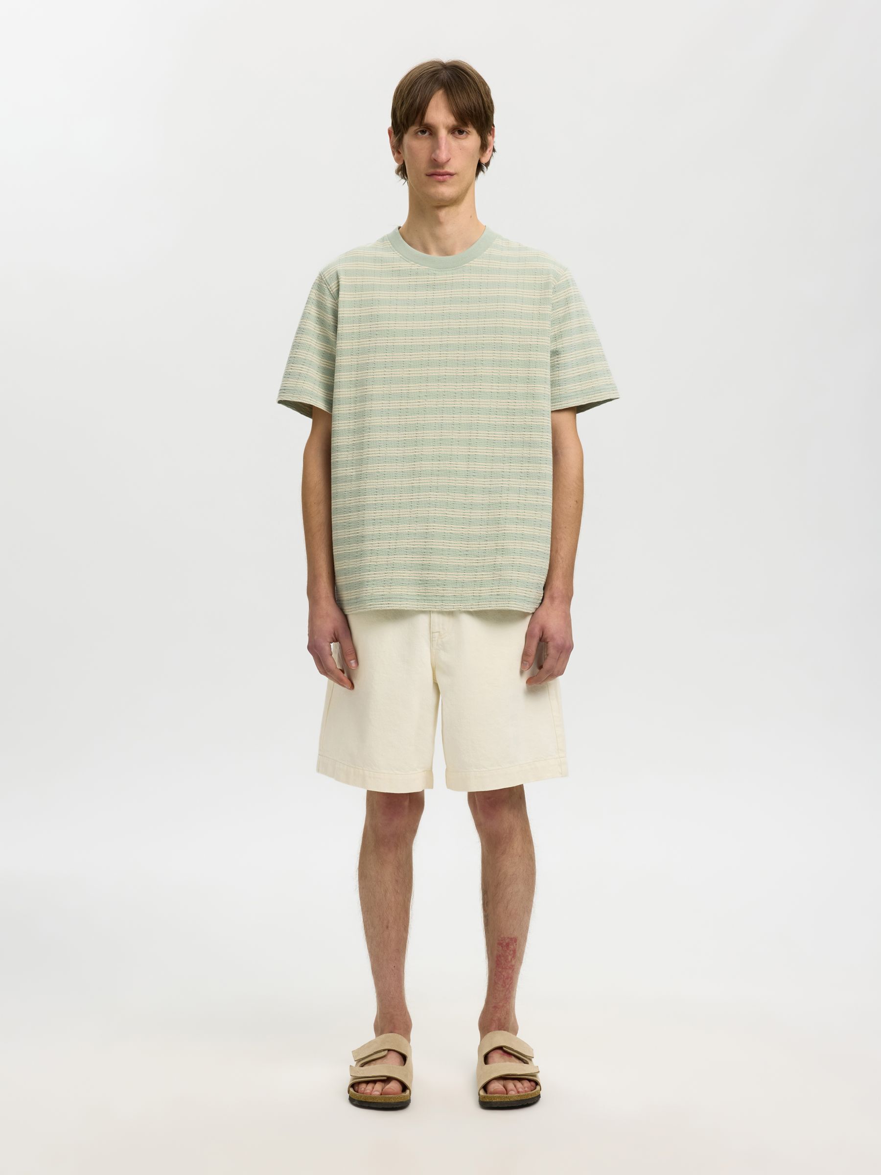 REGULAR FIT T-SHIRT, Aqua Gray, highres