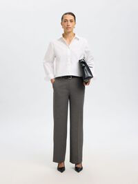 VISCOSEMIX WIDE LEG BROEK, Dark Grey Melange, highres