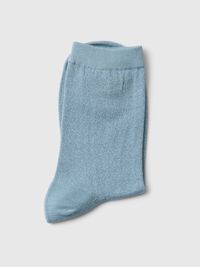 KNITTED GLITTER SOCKS, Dusty Blue, highres