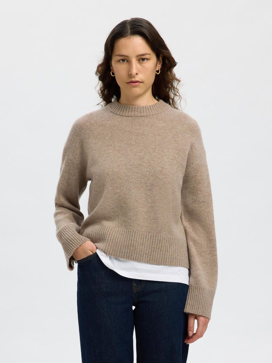 Product tile image - CASHMERE BLEND PULLOVER, Irish Cream | 16098176_IrishCream