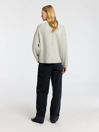 CUELLO ALTO JERSEY DE PUNTO, Light Grey Melange, highres