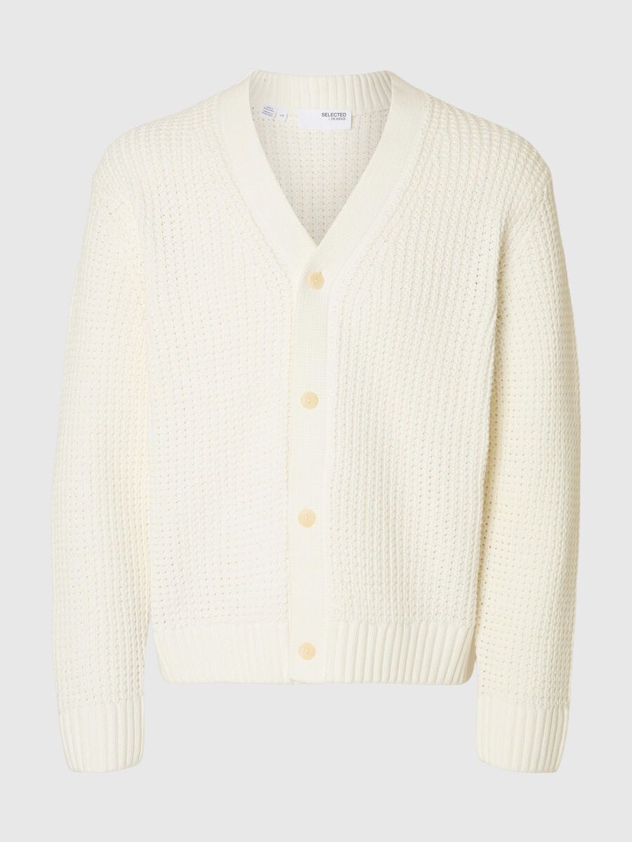 Product tile image - RELAXED FIT COTTON CARDIGAN, Egret | 16098335_Egret