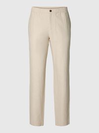 LINEN BLEND SUIT TROUSERS, Oatmeal, highres