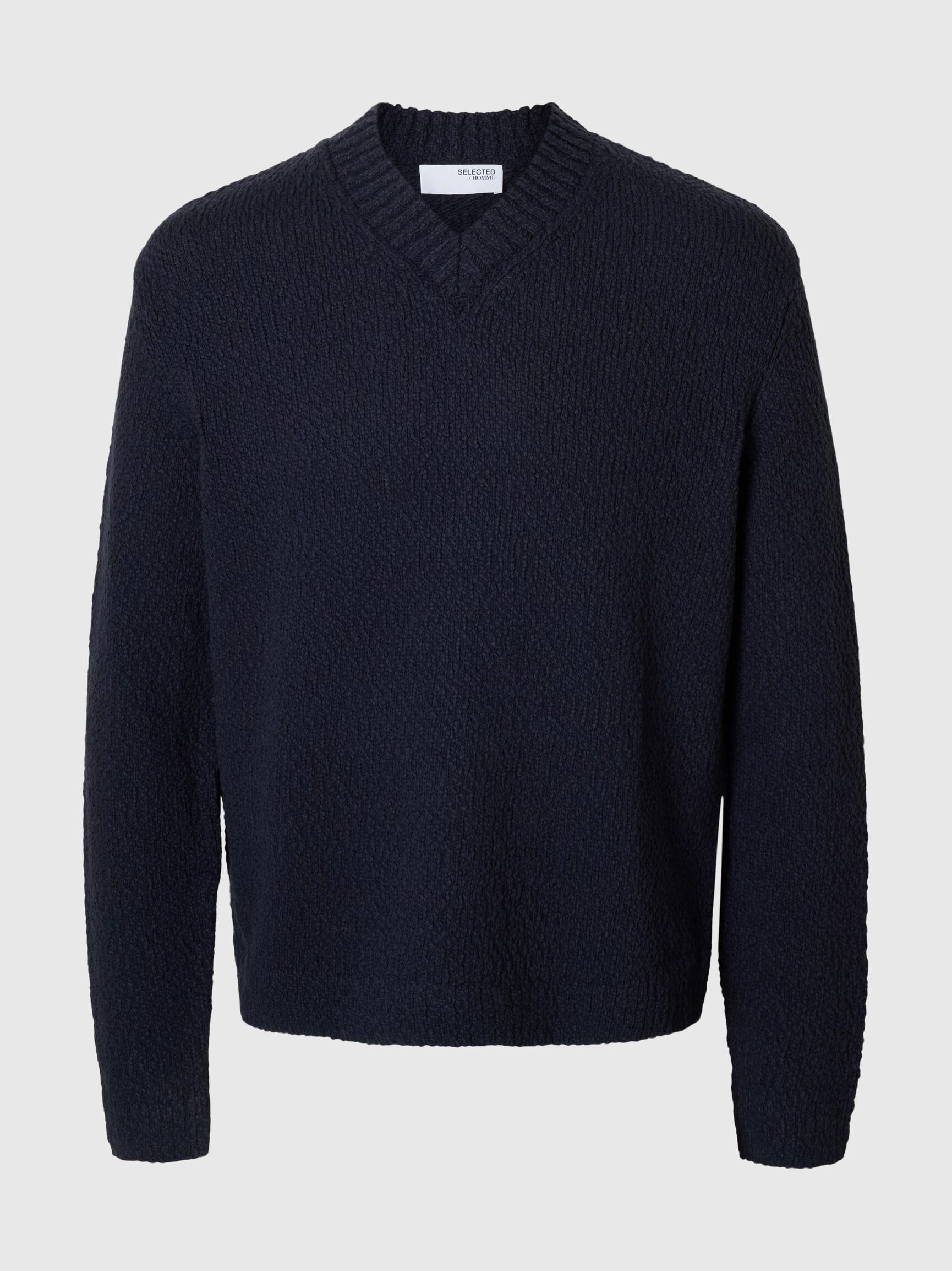 100% COTTON V-NECK JUMPER, Sky Captain, highres