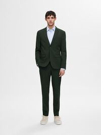 COUPE SLIM EN VISCOSE MÉLANGÉE BLAZER, Forest Night, highres