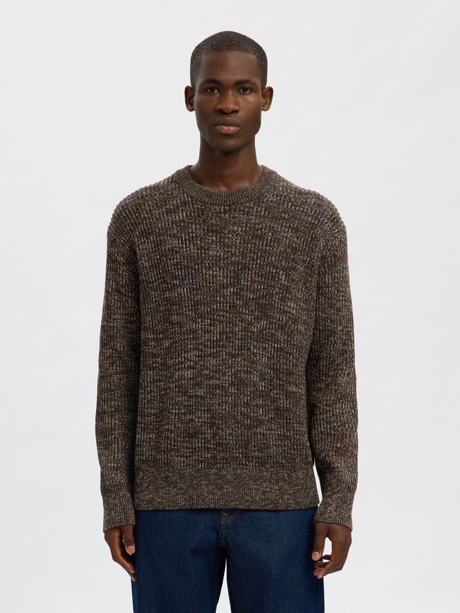 Product tile image - 100% COTTON KNITTED PULLOVER, Demitasse | 16098367_Demitasse_1200993