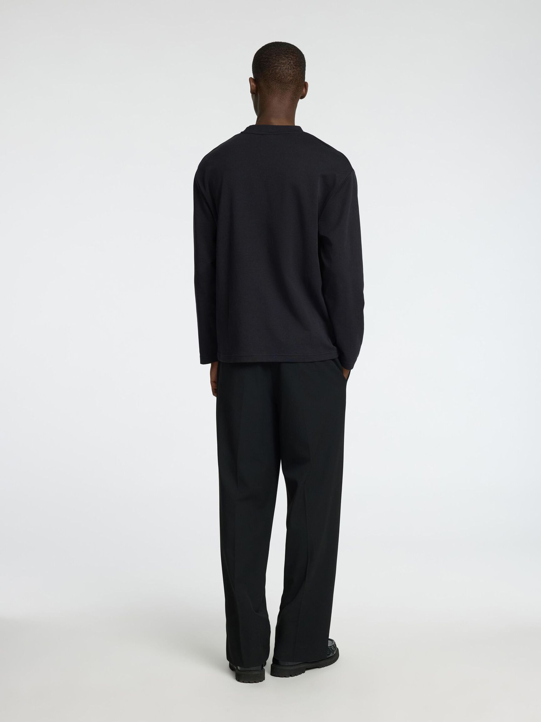 LOOSE FIT LONGSLEEVE, Black, highres