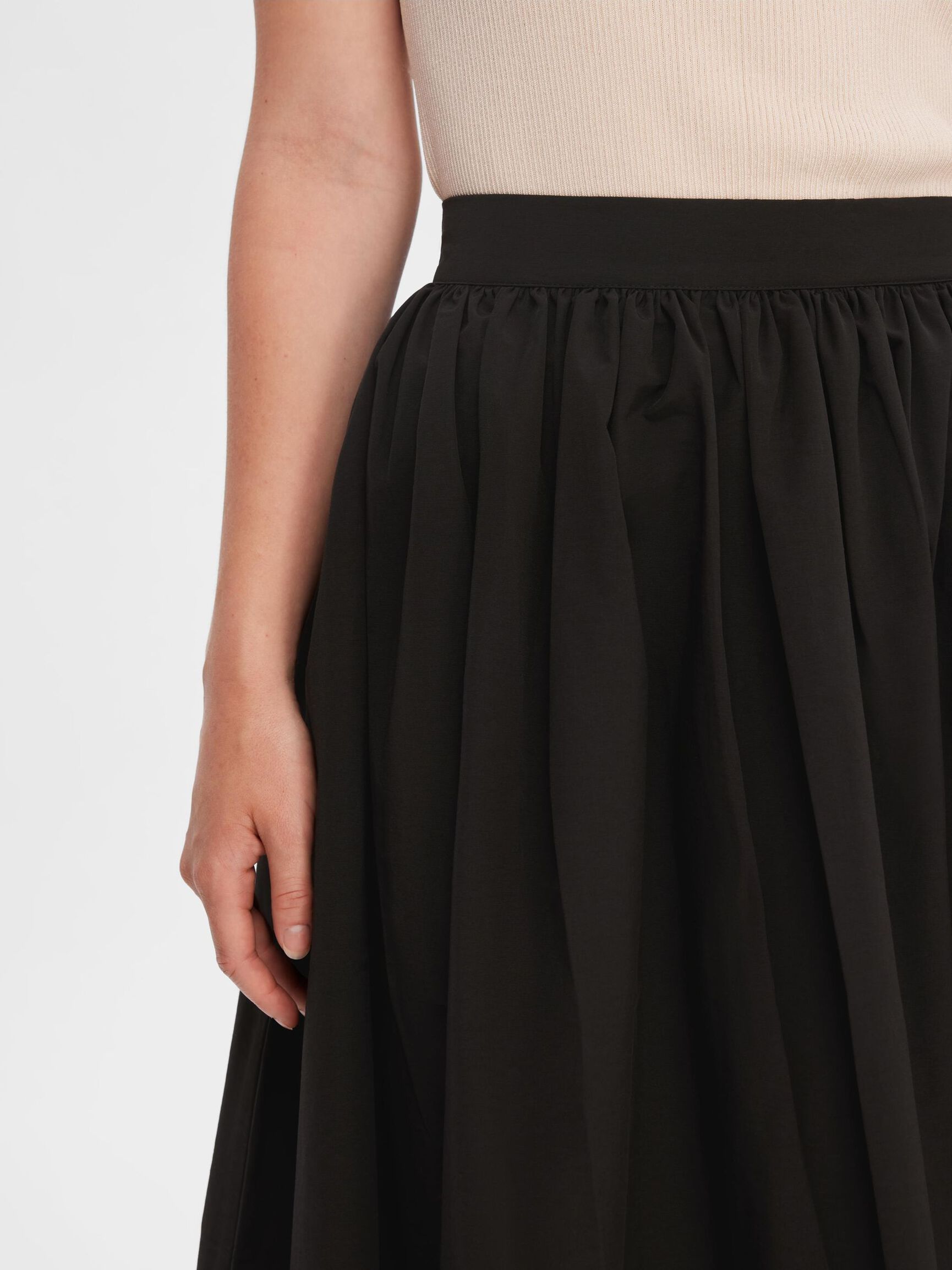 TALLE ALTO FALDA MIDI, Black, highres