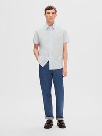 COTTON BLEND SHORT SLEEVED SHIRT, Skyway, highres