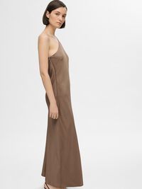 ONE-SHOULDER MAXIKJOLE, Coca Mocha, highres