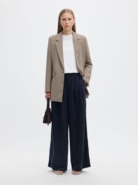 PLEATED WIDE-LEG TROUSERS, Dark Sapphire, highres