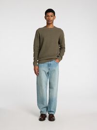100% KATOEN PULLOVER MET RONDE HALS, Vetiver, highres