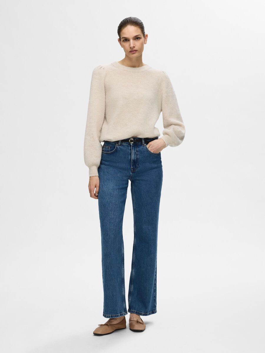 Selected WOOL BLEND KNITTED JUMPER, Birch, highres - 16094355_Birch_1117299_005.jpg