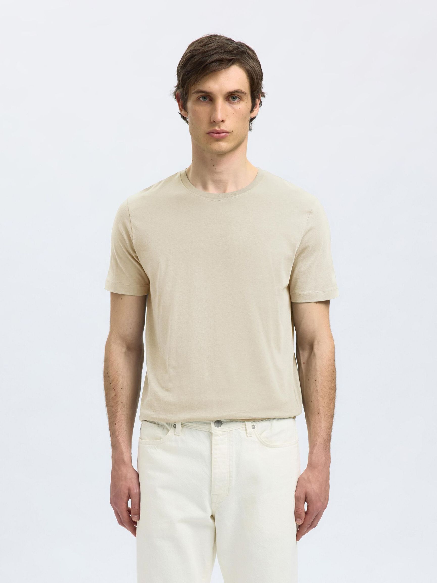 REGULAR T-SHIRT, Oatmeal, highres