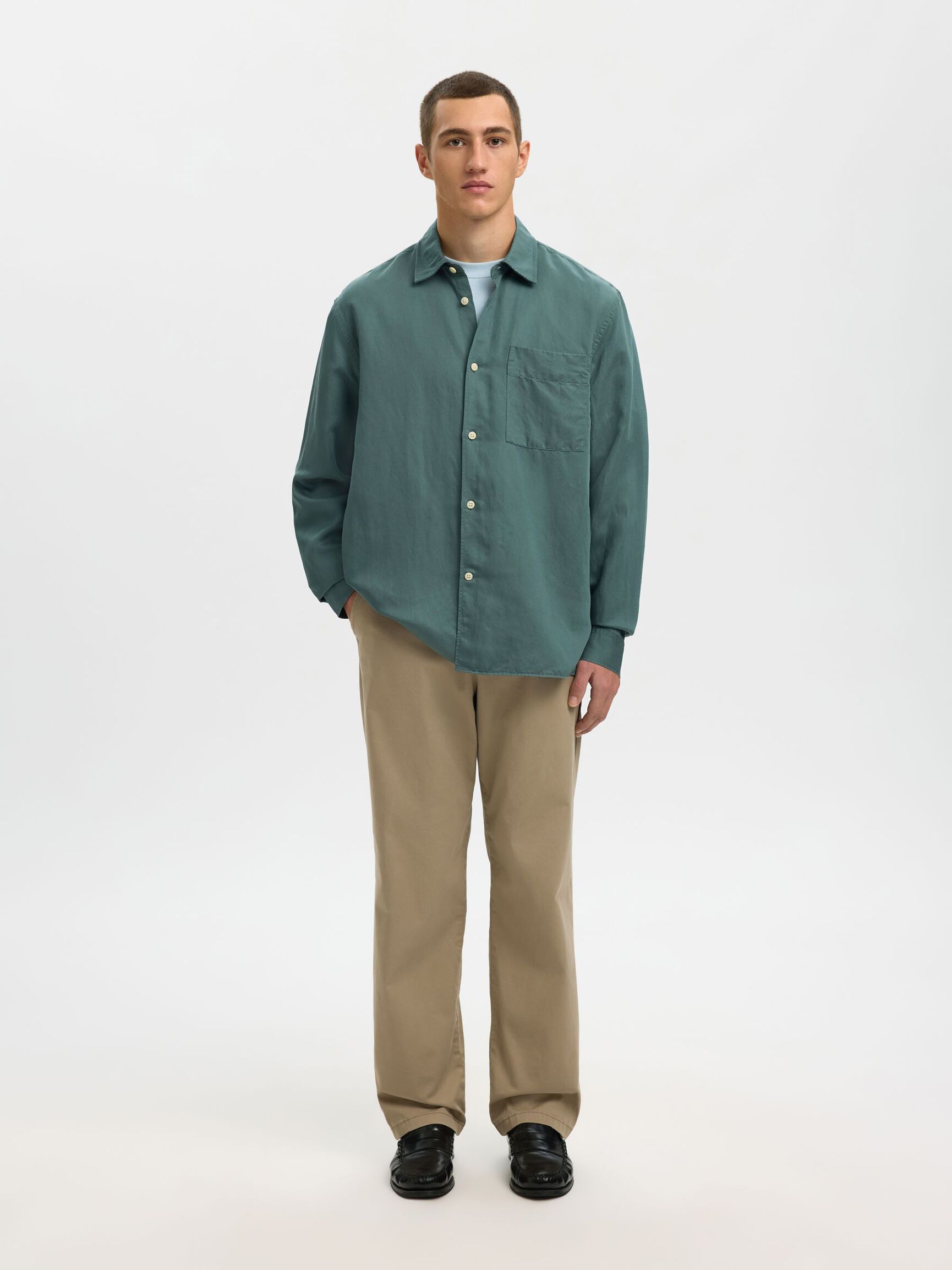 RELAXED FIT HEMD, Balsam Green, highres