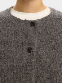 WOOL BLEND CARDIGAN, Medium Grey Melange, highres