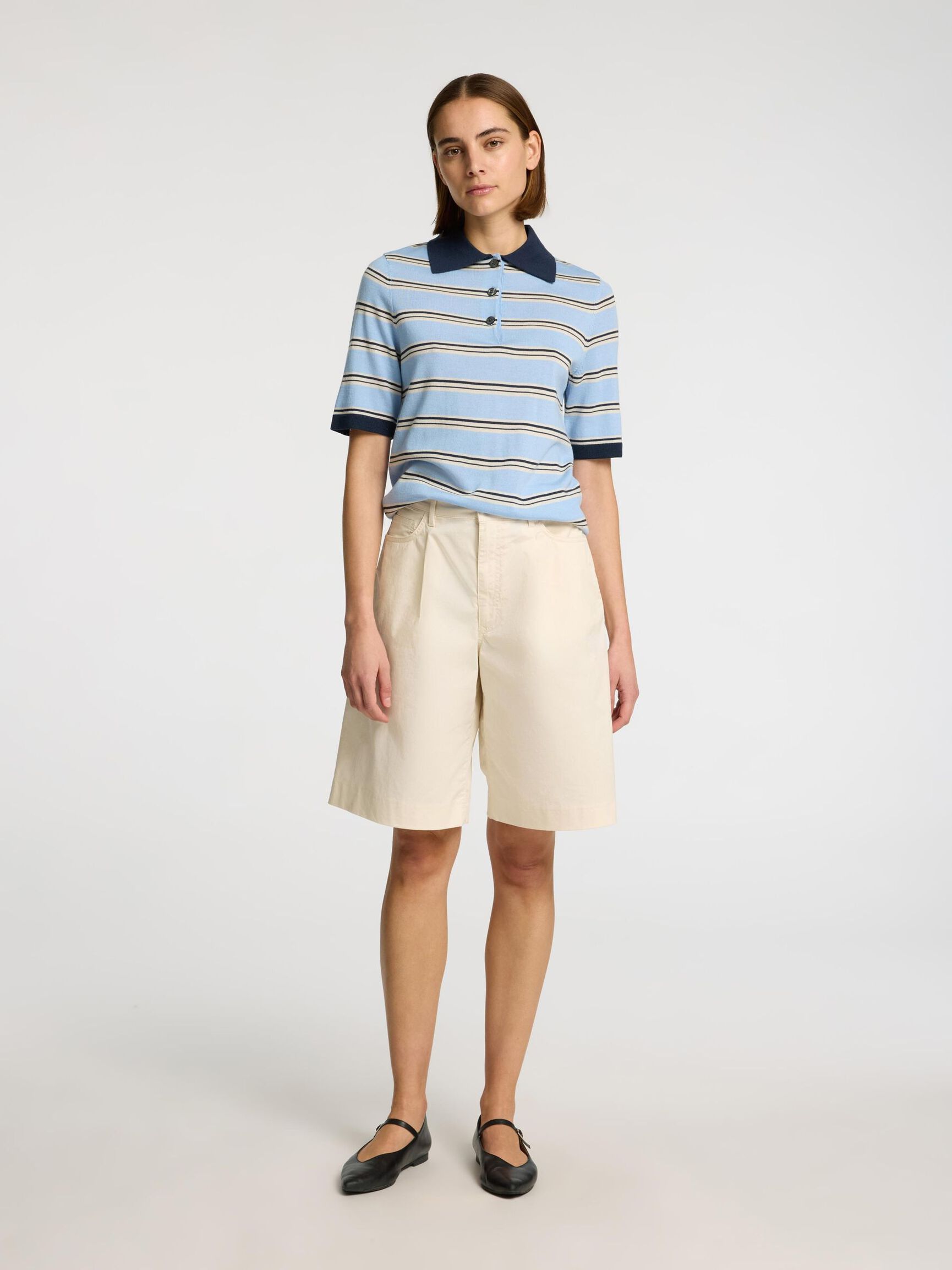 BAUMWOLL BERMUDASHORTS, Birch, highres