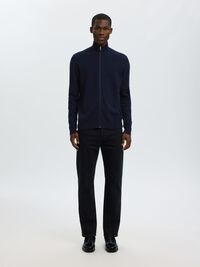 ZIP-UP CARDIGAN, Navy Blazer, highres