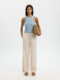 RIBBED TANK TOP, Dusty Blue, highres