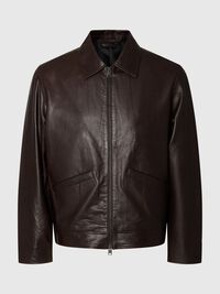 SHORT LEATHER JACKET, Demitasse, highres